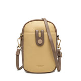 Panelled Small Crossbody Bag Soft Pu Leather Mini Shoulder Messenger Phone Bag