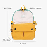 Panelled Women Backpack Harajuku Student Canvas School Bag Girl Travel