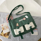 Panelled Women Bags Japanese Girl Crossbody Bag Large Capacity Student