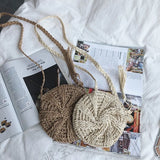Woven Shoulder Bag Tassel Straw Crossbody Beach Bag