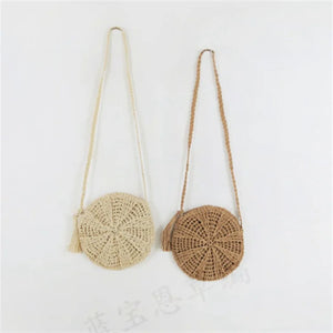 Woven Shoulder Bag Tassel Straw Crossbody Beach Bag