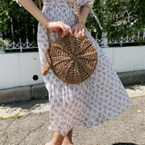 Woven Shoulder Bag Tassel Straw Crossbody Beach Bag