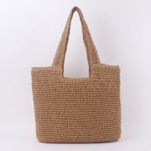 Large Capacity Shoulder Bag Straw-Weaving Tote