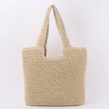Large Capacity Shoulder Bag Straw-Weaving Tote