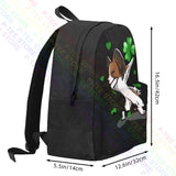 Papillion Dog Dabbing Large Backpack Lucky Irish Shamrock