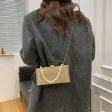 Diamond Square Handbag For Women Bling Ladys Messenger Bag