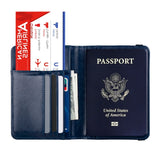 Passport Holder RFID Blocking Leather Travel Wallet