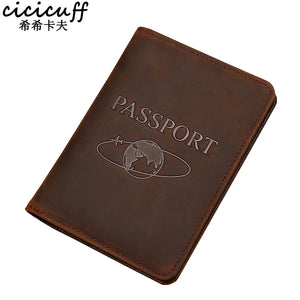 RFID Blocking Leather Passport Holder Travel Wallet