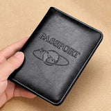 RFID Blocking Leather Passport Holder Travel Wallet