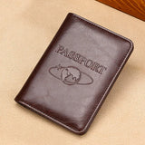 RFID Blocking Leather Passport Holder Travel Wallet