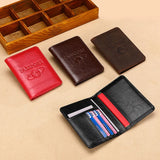 RFID Blocking Leather Passport Holder Travel Wallet