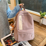 Preppy Students Bookbag Female Shoulder Soft Travel Storage Bags
