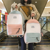 Canvas Backpack Girls School Bags Teenage High School Female Bagpack