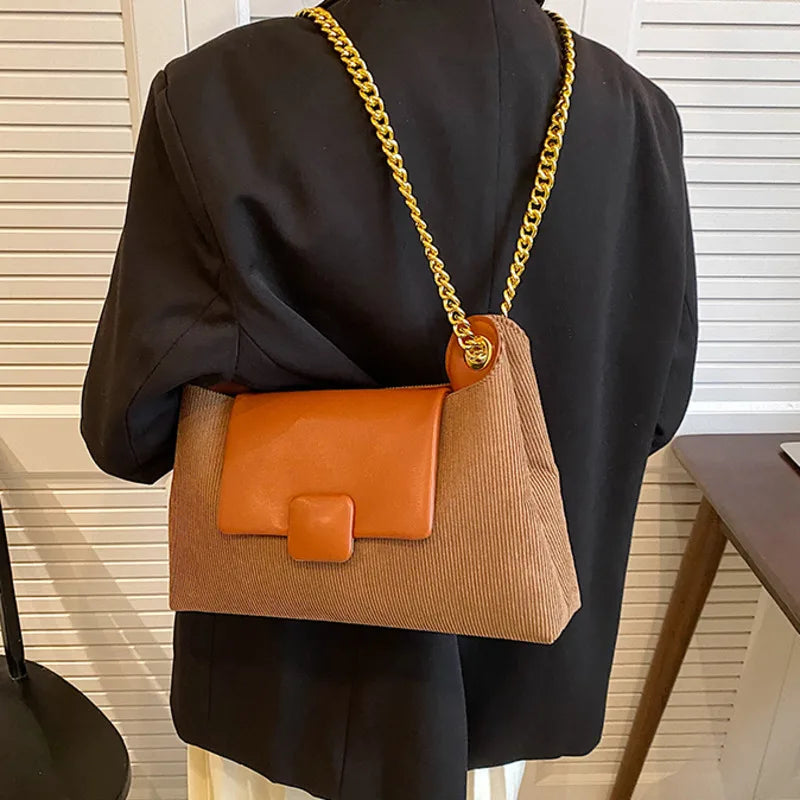 Retro Chain PU Leather Crossbody Bag Handbags And Purses