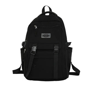 Patchwork Nylon Women Backpack Travel Bag Teenage Girls High Schoolbag
