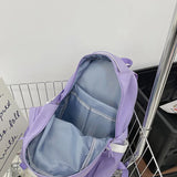 Patchwork Nylon Women Backpack Travel Bag Teenage Girls High Schoolbag