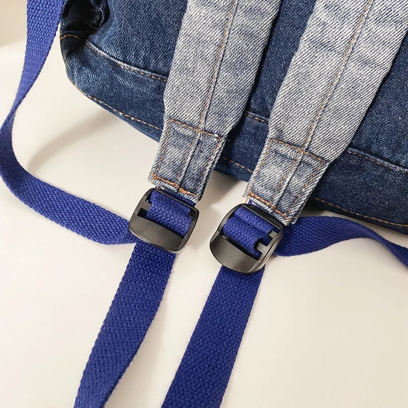 Patchwork Women Backpack Large Capacity Travel Bag Schoolbag for Teenage Girls