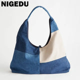 Denim Shoulder Bag Women Handbags Large Capacity Jeans Totes
