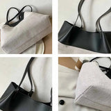 Canvas Patchwork Shoulder Bag Women Large Capacity Style Casual Tote Travel