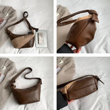 Vintage PU Leather Shoulder Bag Hobos Handbag for Women