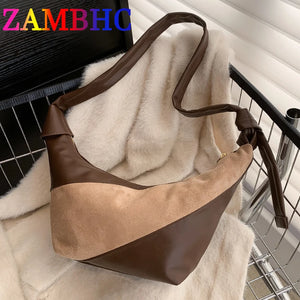 Vintage PU Leather Shoulder Bag Hobos Handbag for Women