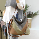 Patchwork Women's Shoulder bags Canvas Female Crossbody Bag Top-Handle Bags