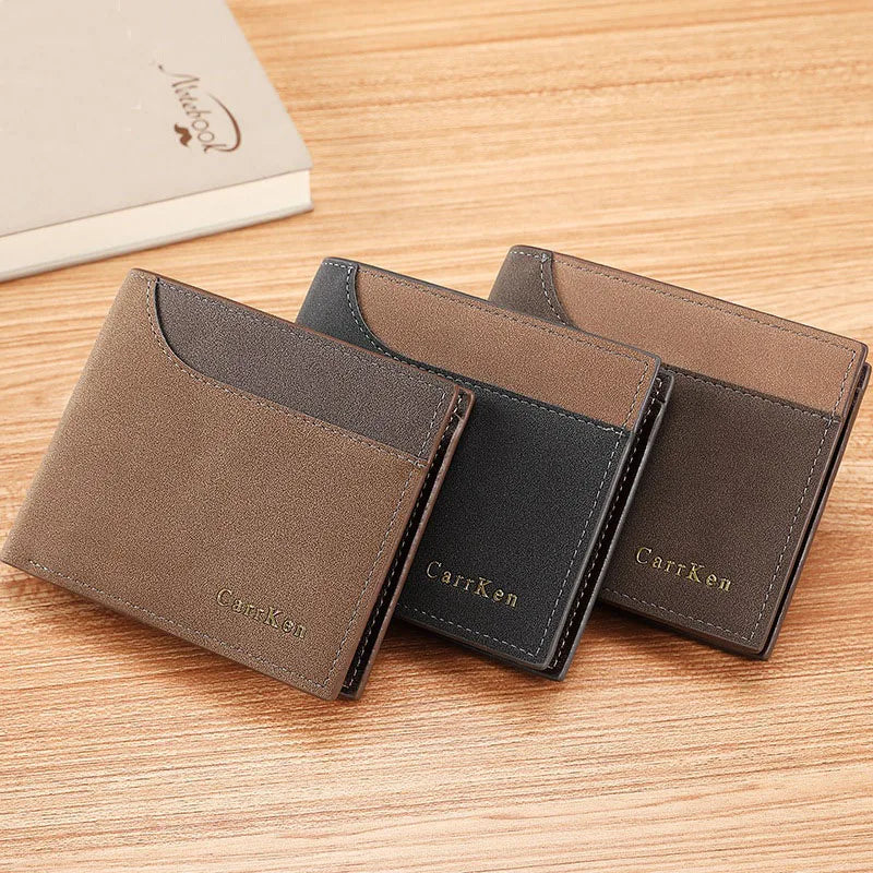 Vintage PU Leather Men's Wallet Mini Thin Carteras Hombre Mens