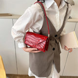 Crocodile Pattern Ladies Shoulder Bag Clutch Purse