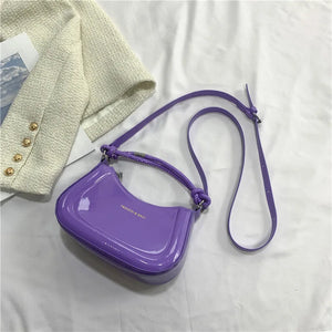 Women's Patent Leather Shoulder Bag Candy Crossbody Underarm Messenger Sac