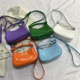 Women's Patent Leather Shoulder Bag Candy Crossbody Underarm Messenger Sac