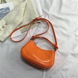 Women's Patent Leather Shoulder Bag Candy Crossbody Underarm Messenger Sac