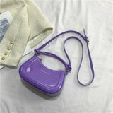 Women's Patent Leather Shoulder Bag Candy Crossbody Underarm Messenger Sac
