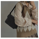 Vintage Square Shoulder Bag for Women Clutch Purse Ladies Handbag