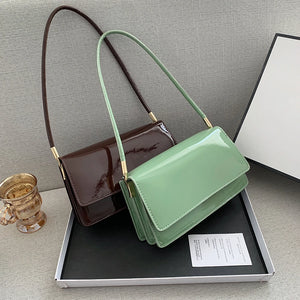 PU Leather Women Underarm Bag Solid Shoulder Bag