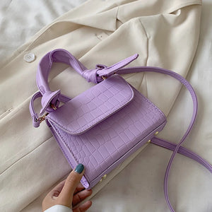 Purple Leather Crossbody Bag for Women