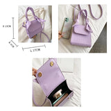 Purple Leather Crossbody Bag for Women
