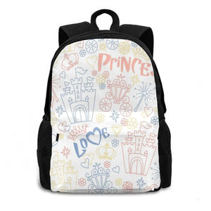 Princess Doodles Laptop Bagpack - Castle Design