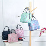 Patterned Lunch Bag Striped Canvas Couple Insulated Thermal Foo