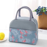 Patterned Lunch Bag Striped Canvas Couple Insulated Thermal Foo