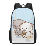 Peach Cat Cartoon 3D Pattern School Bag for Children Girls Boys