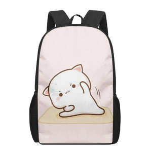 Peach Cat Cartoon 3D Pattern School Bag for Children Girls Boys