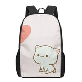 Peach Cat Cartoon 3D Pattern School Bag for Children Girls Boys