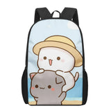 Peach Cat Cartoon 3D Pattern School Bag for Children Girls Boys