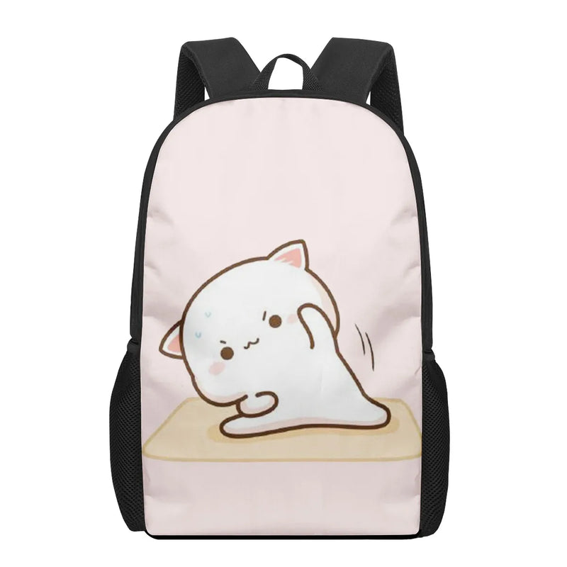 Peach Cat Cartoon 3D Pattern School Bag for Children Girls Boys