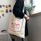 Peach Pink Canvas Shoulder Bag for Women Large Shopping Bags Cotton Tote Handbag