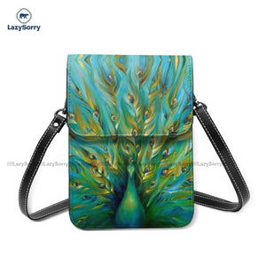 Peacock Shoulder Bag Streetwear Leather Mobile Phone Bag