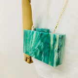 Green Acrylic Clasp Chain Shoulder Bag