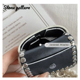 Pearl Rhinestone Mini Purses PU Leather Coin Wallets Chain Decorative Bags