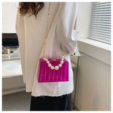 Clear Acrylic Striped Clutch Bag Party Wedding Evening Handbag