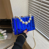 Clear Acrylic Striped Clutch Bag Party Wedding Evening Handbag